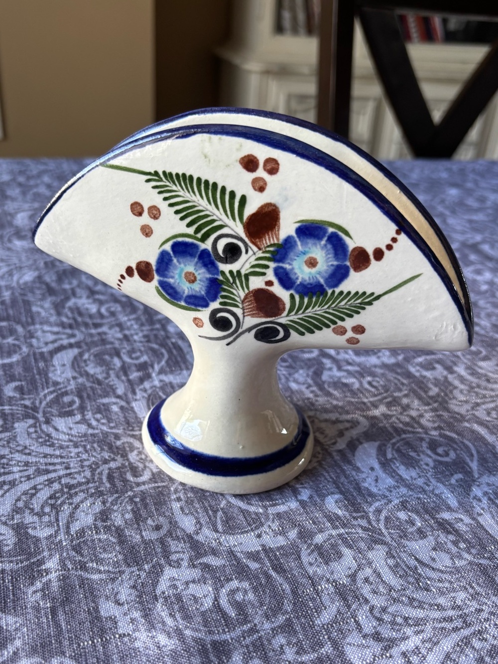 Vintage Tonala Mexican Handmade and Painted Napkin Holder